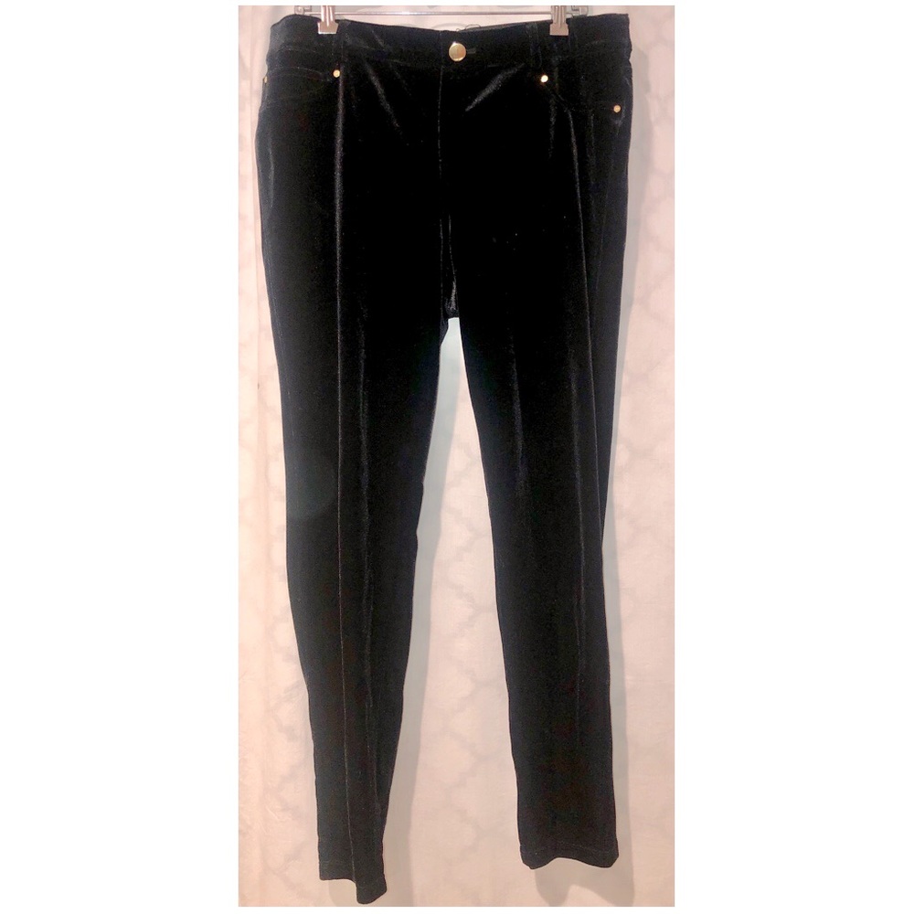 STRETCH VELVET LEGGINGS, sz. 16; INC INTERNATIONAL CONCEPTS
